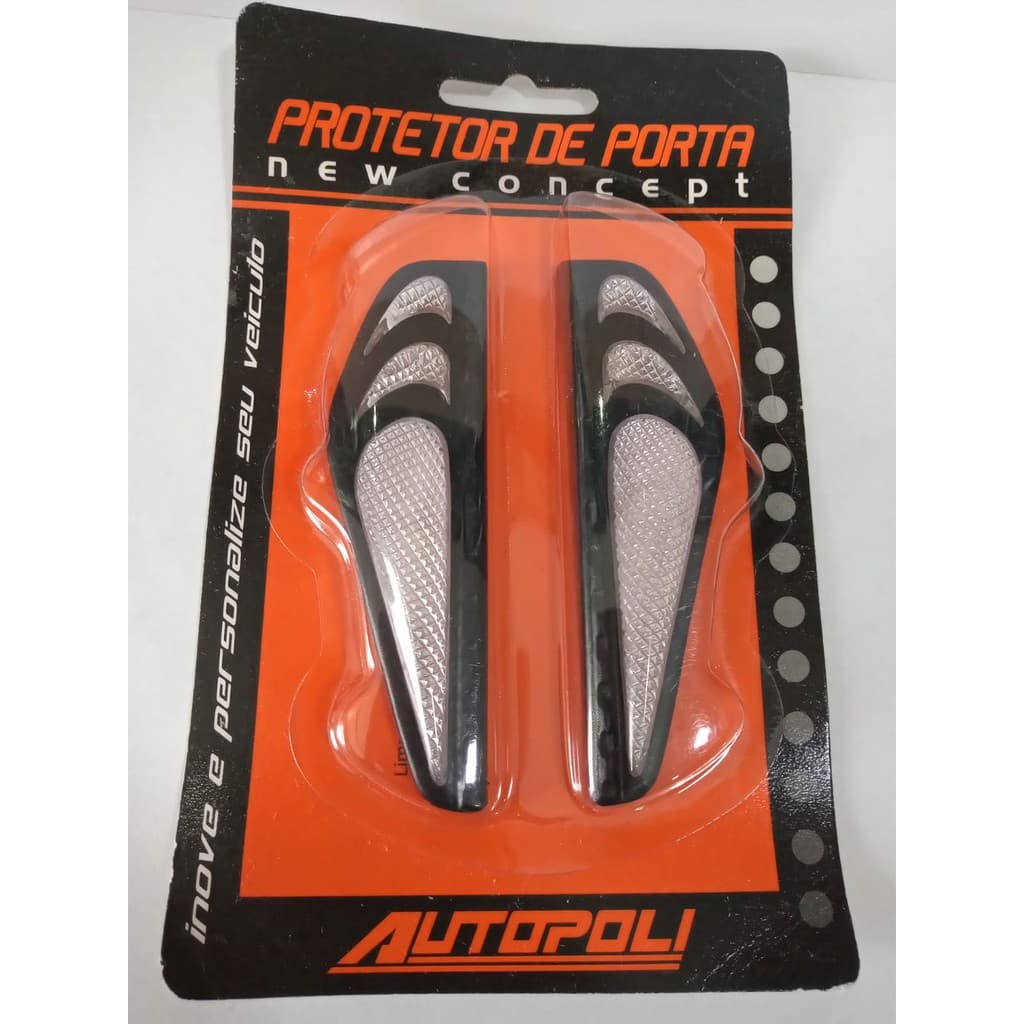 Par Protetor De Porta Olho Gato Universal Wave Preto Cristal