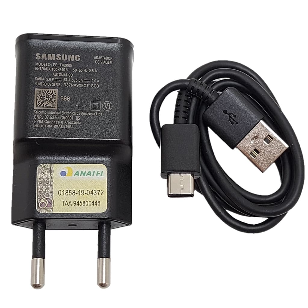 Carregador Samsung Turbo EP-TA 200B Preto A20 A31 A32 A51 Original