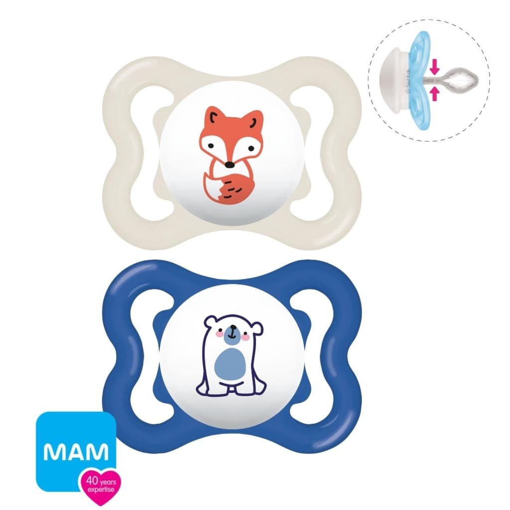 Chupeta MAM 0-6 M Supreme Embalagem Dupla Menino Lançamento Bico igual Perfect Silicone