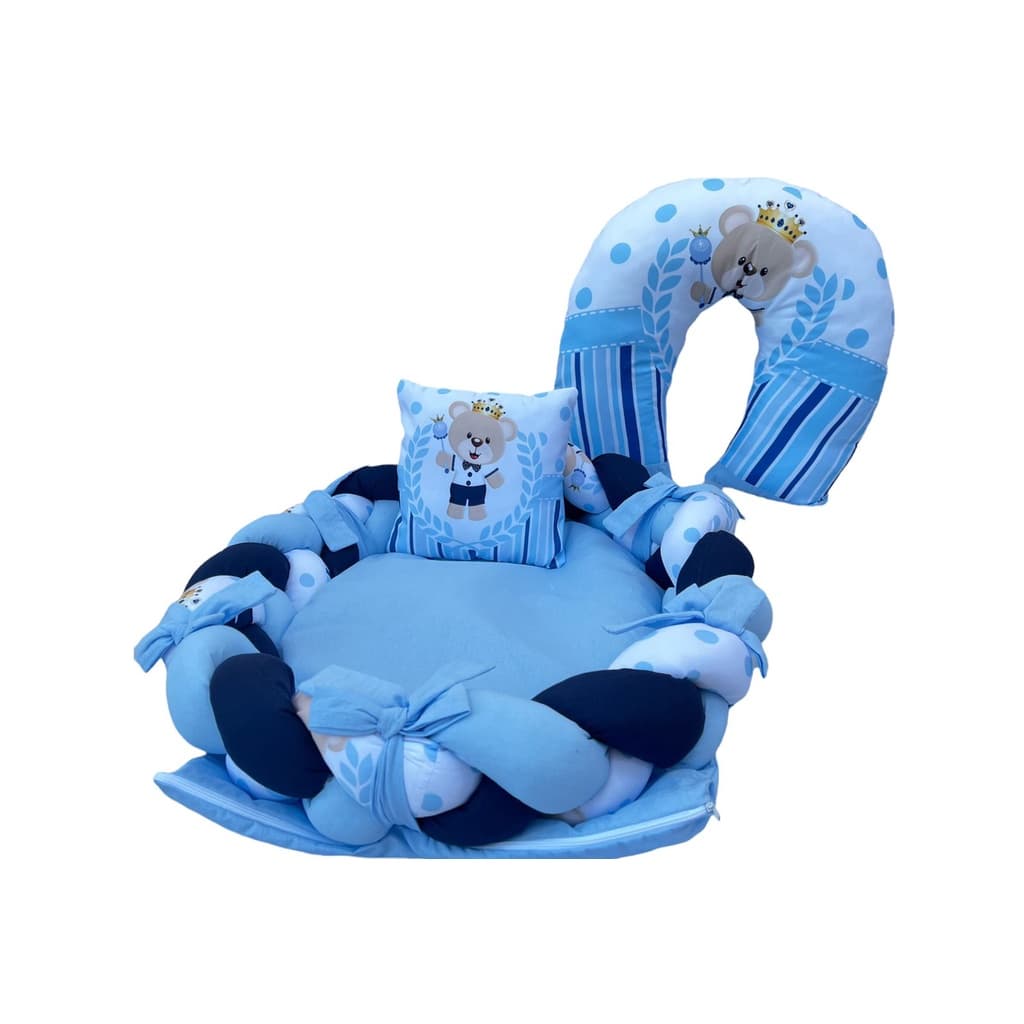 Kit Ninho + Almofada de Amamentar Pequeno Urso Azul