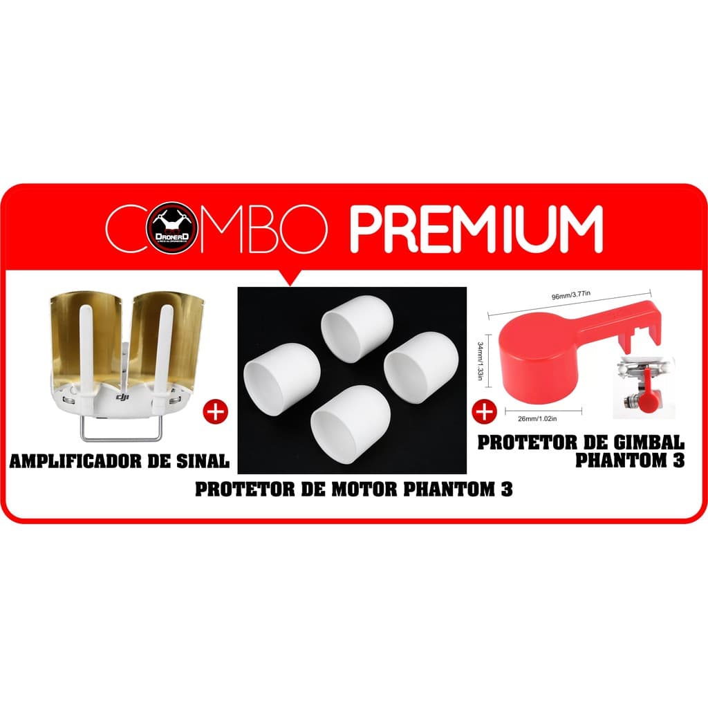 Kit de Acessórios pra Drone Dji Phantom 3/4 Standart SE 4k Advanced PRO (hélices, protetor de motor, antena)