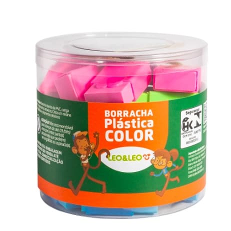 Borracha Colorida Escolar Com Cinta protetora Color Leo e Leo