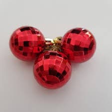 Kit com 3 Bolas de Natal Espelhadas 5 cm- Ref.083