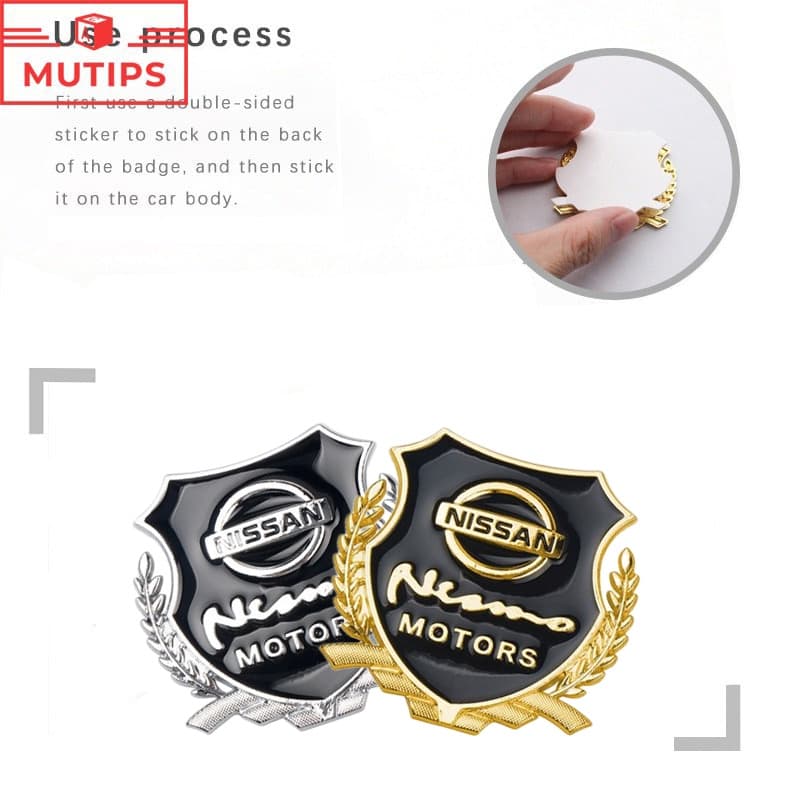 Nissan 2Pcs Carro 3D Metal Adesivo Crachá De Trigo Logotipo Para Tiida March Sentra Livina Versa Kicks gtr