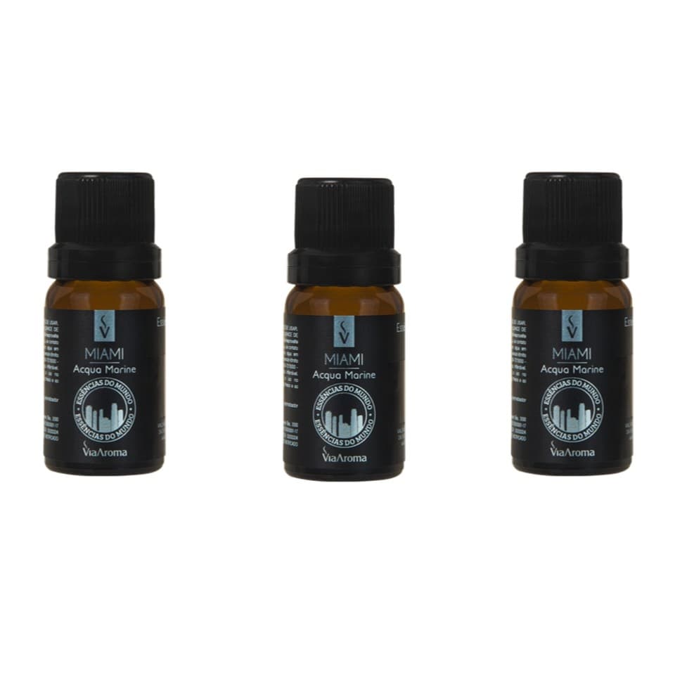 3 un Essências Miami/Acqua Marine - 10Ml Via Aroma