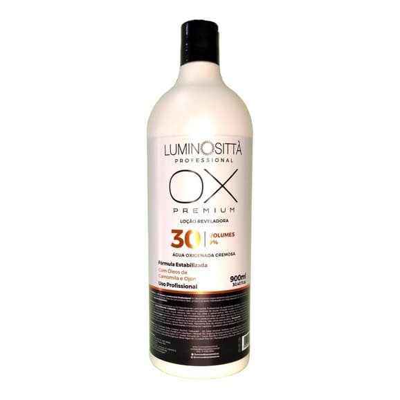 Água Oxigenada Ox 30 Volumes 900ml Luminosittà Premium Pro