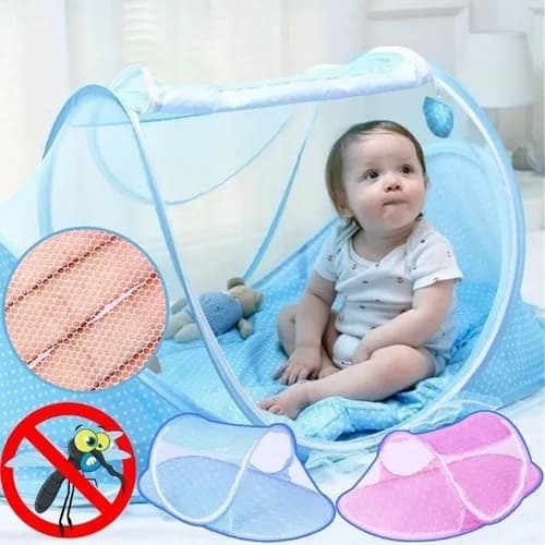 Berço Mosquiteiro Cama Bebê Tenda Cercadinho Portátil Acolchoado Travesseiro Viagem Piquenique Praia