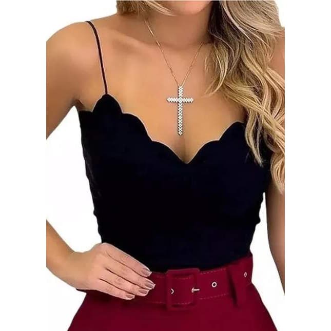 Blusa Blusinha Nuvem Casual Crepe