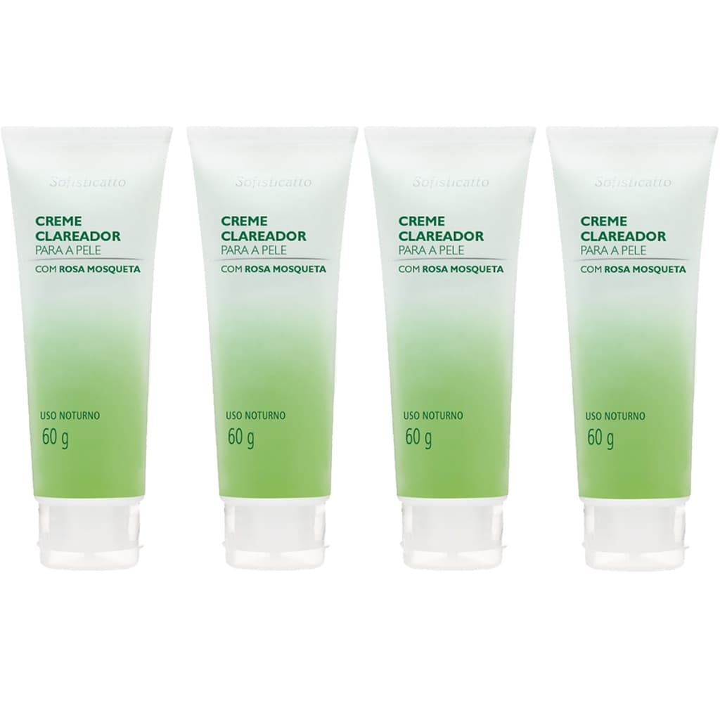 Kit 4 Creme Clareador Para Pele Com Rosa Mosqueta 60g