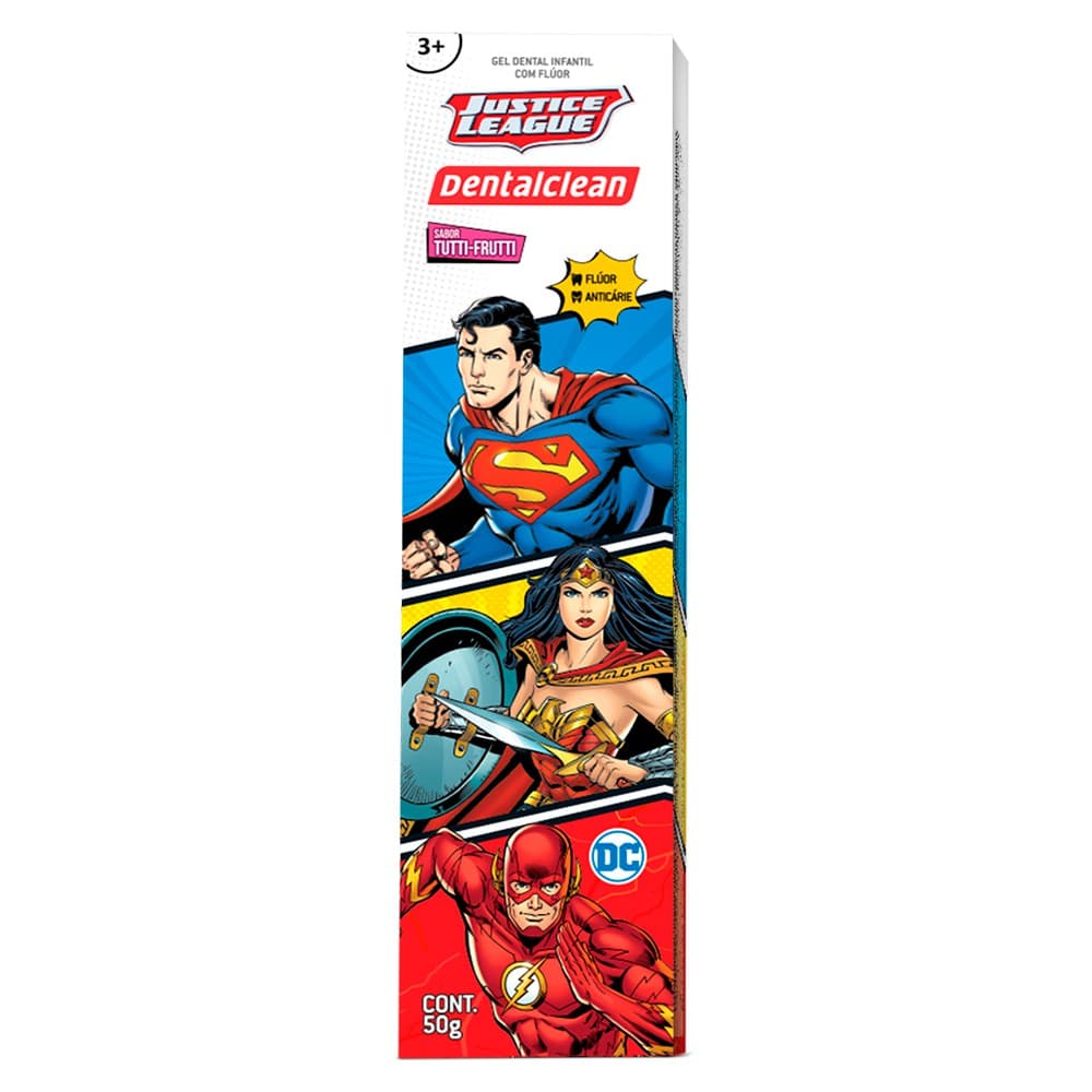 Pasta de Dente Infantil Gel Liga da Justiça com Flúor 50g