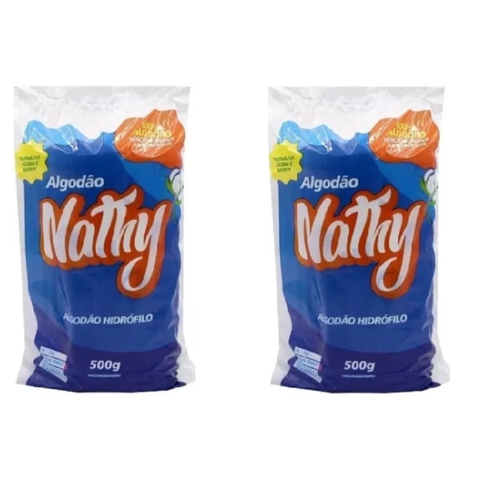 Algodão Hidrófilo 2 Unidades 500g  - Nathy