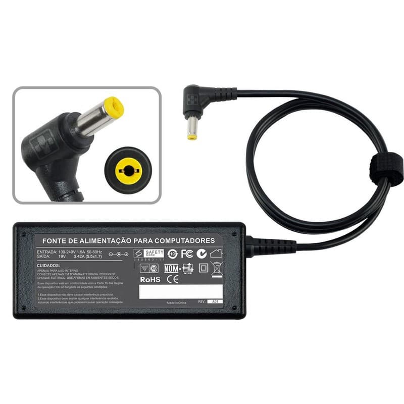 Fonte Carregador Para Asus Z550ma -xx004t 19v 3.42a 65w PLUG P8