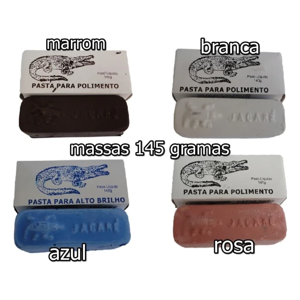 4 Massa Polimento Espelhamento Azul Branca Marrom Rosa 145gr