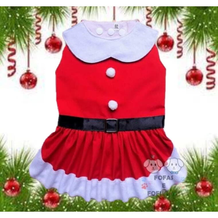 vestido pet natal , roupa pet  papai noel,  roupa pet mamãe noel tamanhos 0 a 6