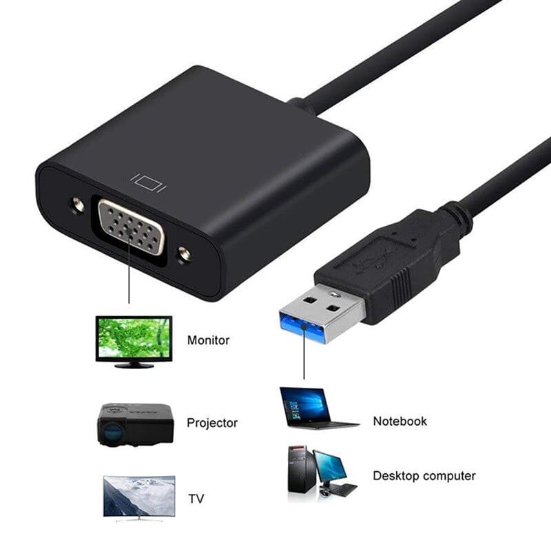 Adaptador Usb 3.0 Para Vga Video 1080p --- Windows 7 8 10