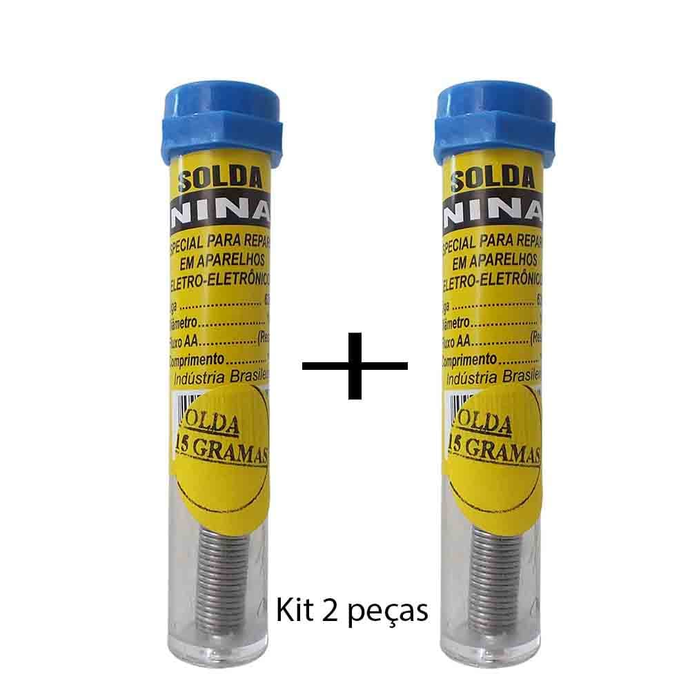 Kit com 2 Tubo Estanho Para Solda Azul 63x37 15 Gramas 1mm