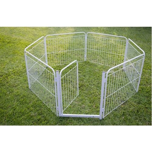 Cercado Canil Pet Cachorro Fechado BRANCO C/ 6 Grades De 65 cm + Portão