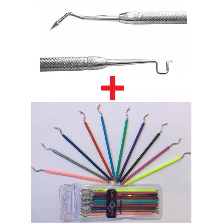Kit para Aparelho Ortodôntico 1000 Borrachinhas em 10 Cores Sortidas + 1 Aplicador para Manutenção Top