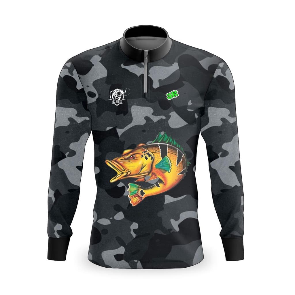 Camiseta De Pesca Manga Longa Masculina Camuflada