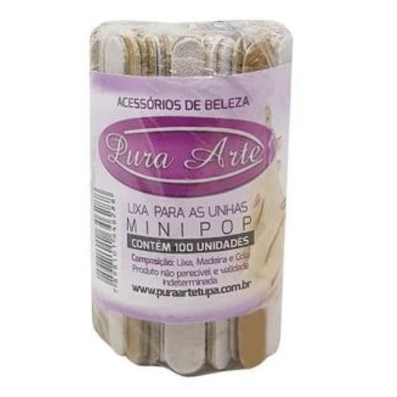Mini Lixa para Unhas 8cm - 100Unid. MINIPOP Pura Arte