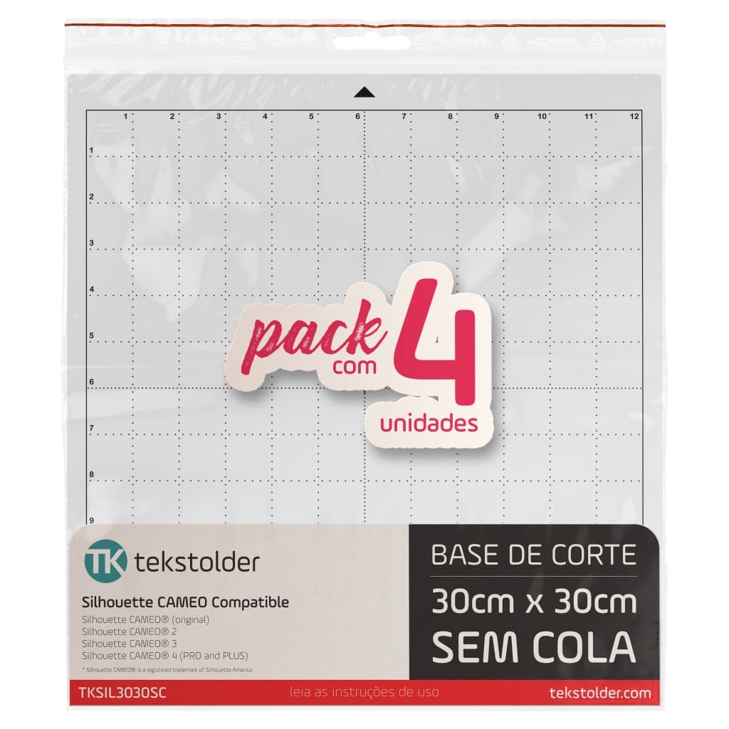 Base De Corte Para Silhouette Cameo 30x30 Sem Cola - Pack Com 4 Bases