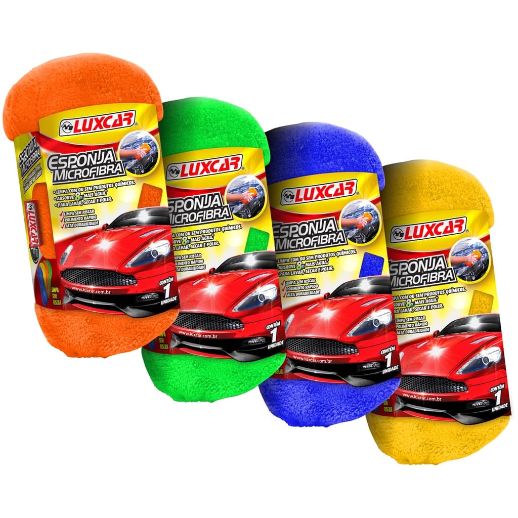 Esponja De Microfibra Lava Seca Polir Carro Luxcar