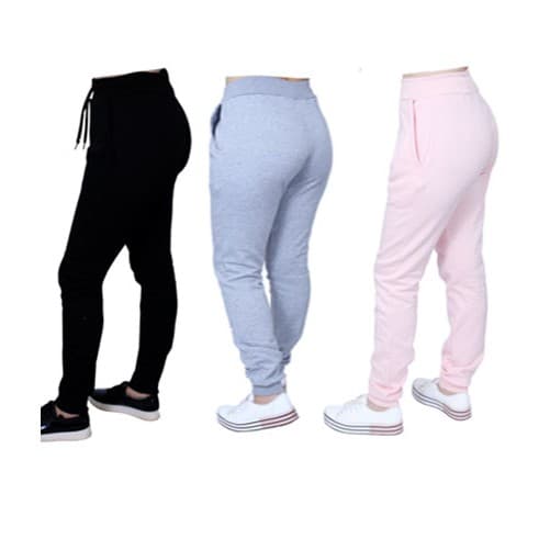 Kit 3 calças  Moletom casual slim flexível  Feminina