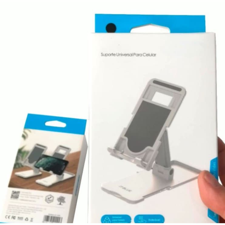 Suporte Universal De Mesa Escritório Portatil Lives para celular e tablete até 7´ metal LE-048 IT-BLUE
