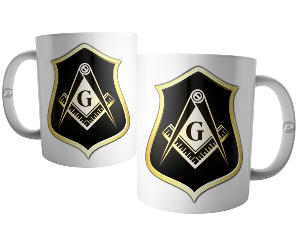 Caneca Maçonaria - Brasão Maçom Esquadro e Compasso