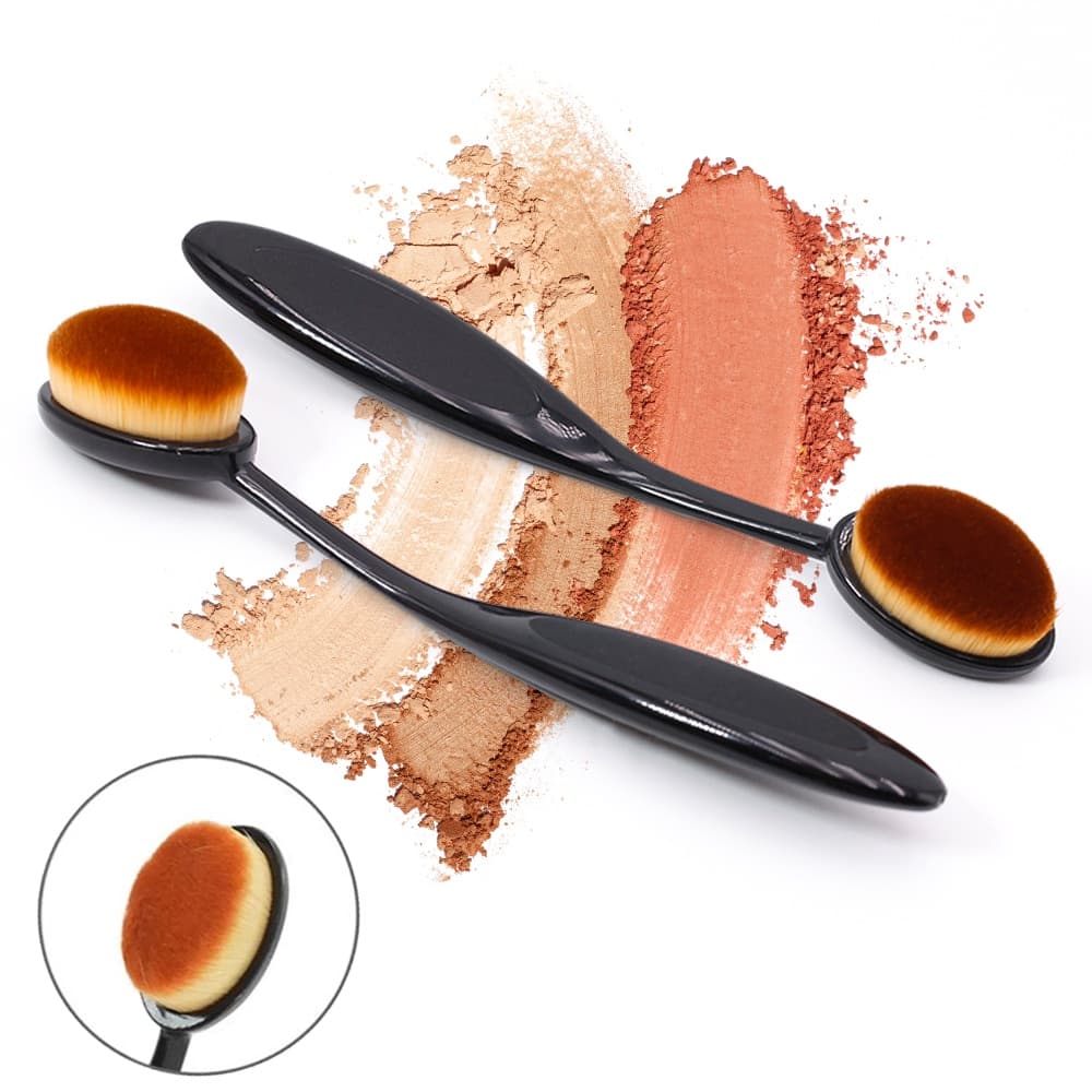 Pincel facial, oval, base, maquiagem, aplicação uniforme, sem marcas, macio, durável