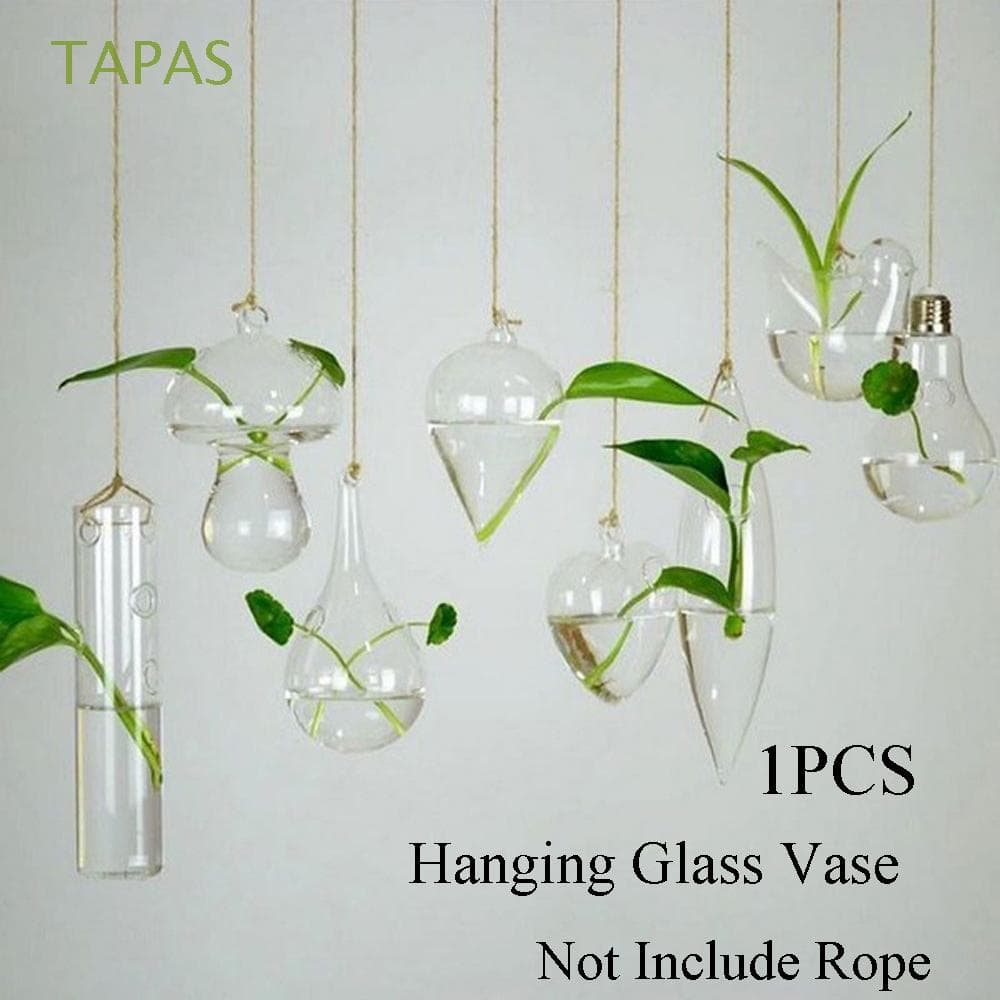 Tapas Vaso de vidro suspenso bola hidropônica criativa para decoração de casa/jardim