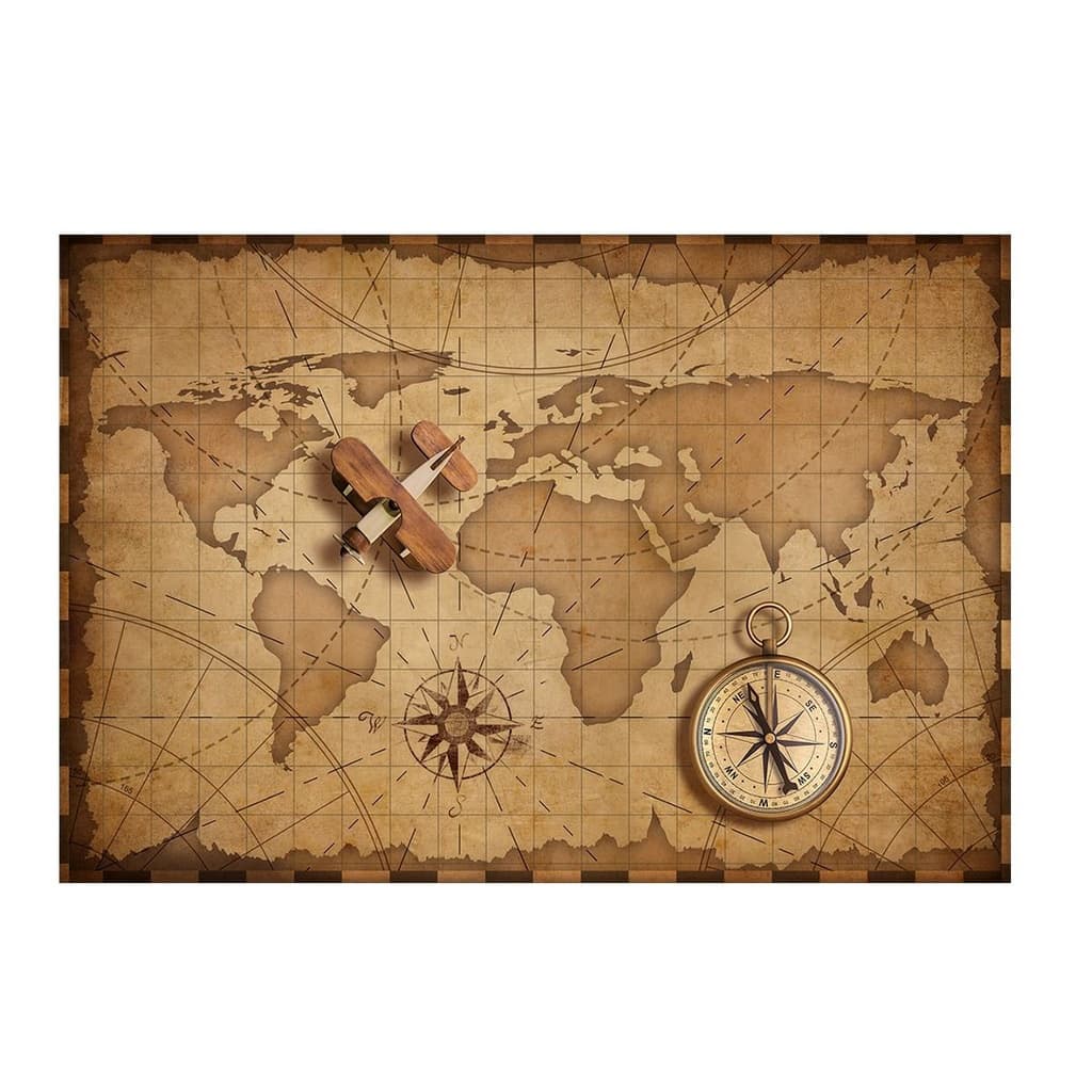Fundo fotográfico Sublimado Newborn Mapa e Aviador 2,20X1,50
