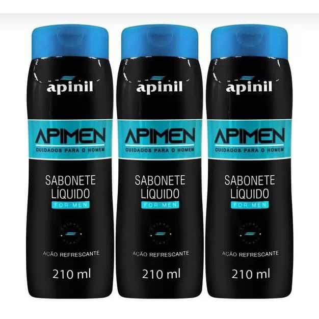 Kit 3 Sabonetes Líquido Masculino APIMEN Apinil 210ml