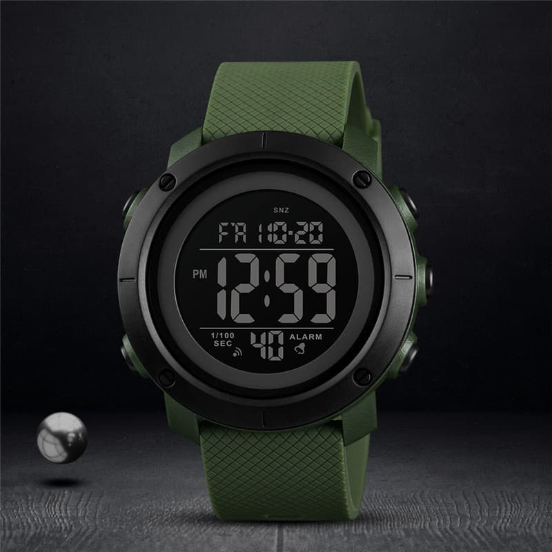 Relógio De Pulso SKMEI Dual Time Digital Esportivo Militar LED À Prova D'água Alarme