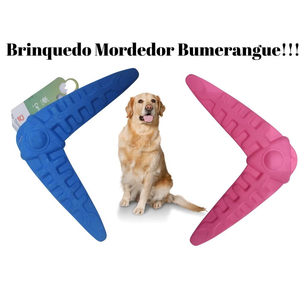 Brinquedo Bumerangue 14 x 17cm Mordedor, interaja brincando junto com seu PET, Você arremessa ele busca, Para Cachorros Gatos, Brinquedo para Caes e para seu PET ficar ainda mais feliz, para filhotes.