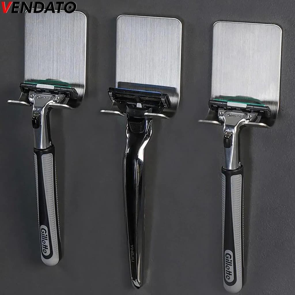 Suporte Barbeador Lâmina Barbear Gancho Multiuso Inox Adesivo