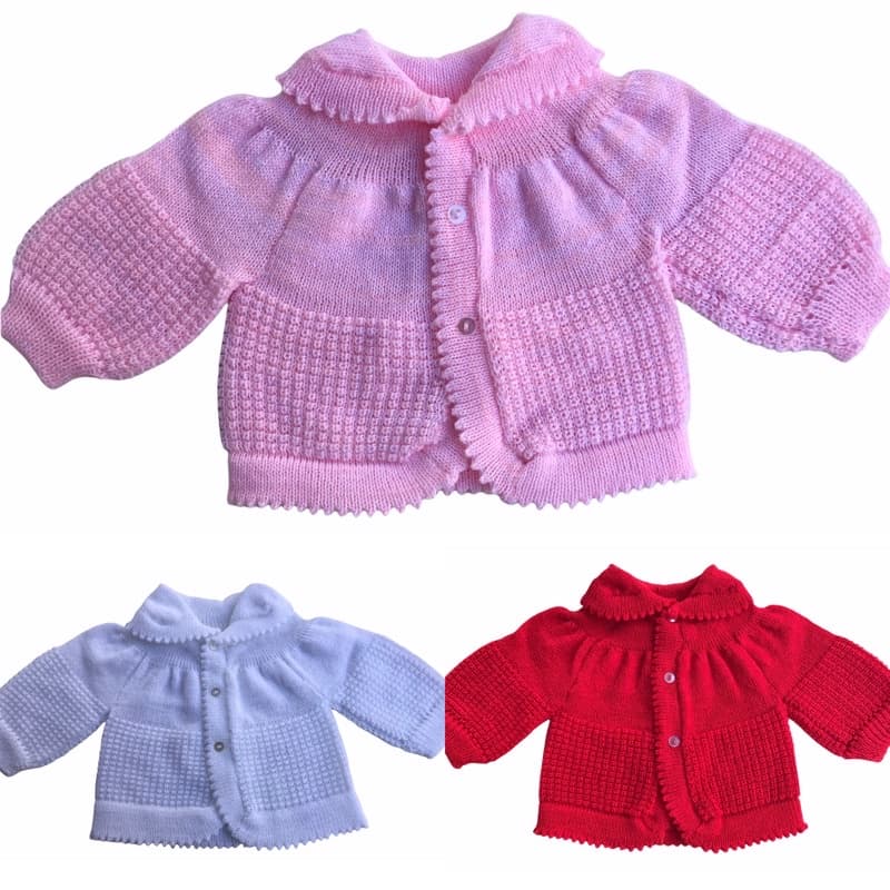 3 Casacos Gola Tricô Bebê Feminino Menina Recém Nascido