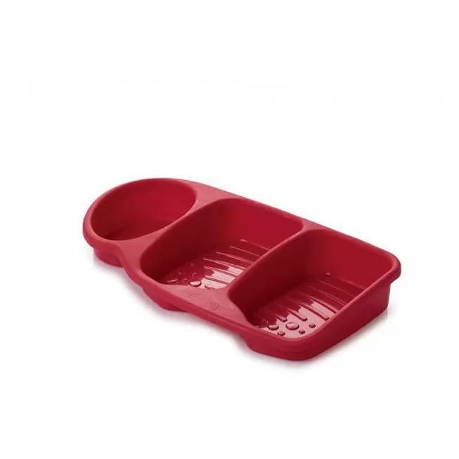 Porta Detergente Com Espaço Duplo Para Bucha Vermelho Plasutil