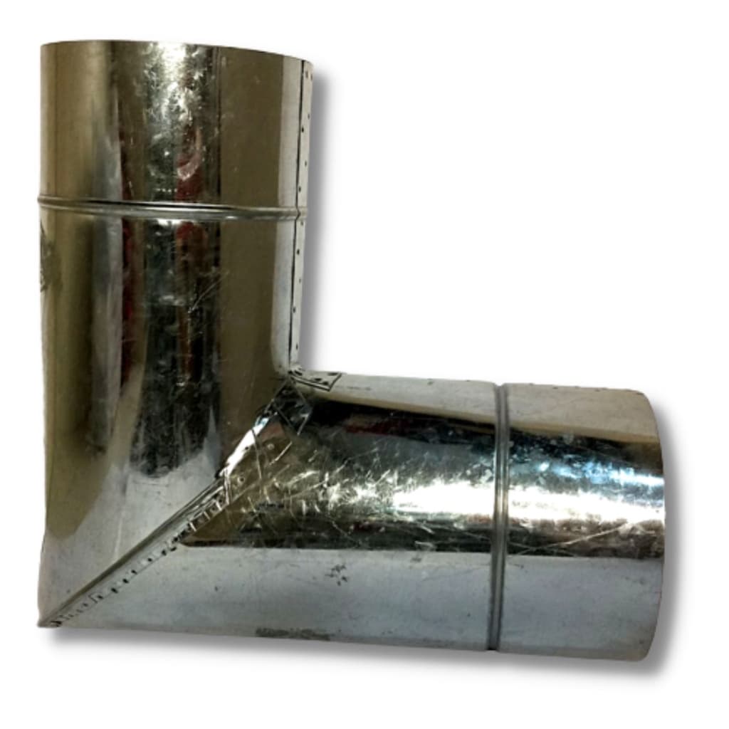 Curva Para Tubo De Chaminé Joelho Metálica 150mm Galvanizada 90graus Duto