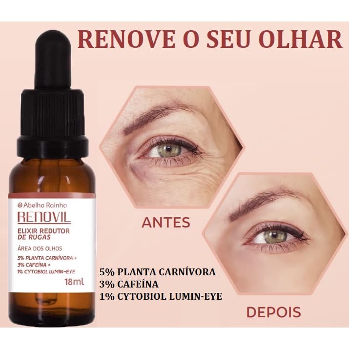 Elixir Redutor de Rugas Área dos Olhos Renovil - Abelha Rainha 18ml