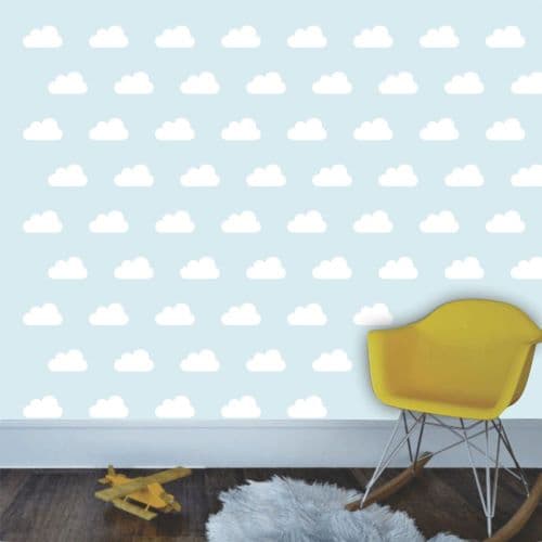 Adesivo De Parede 108 unid. Nuvens Brancas 7cm Quarto bebê Infantil autocolante