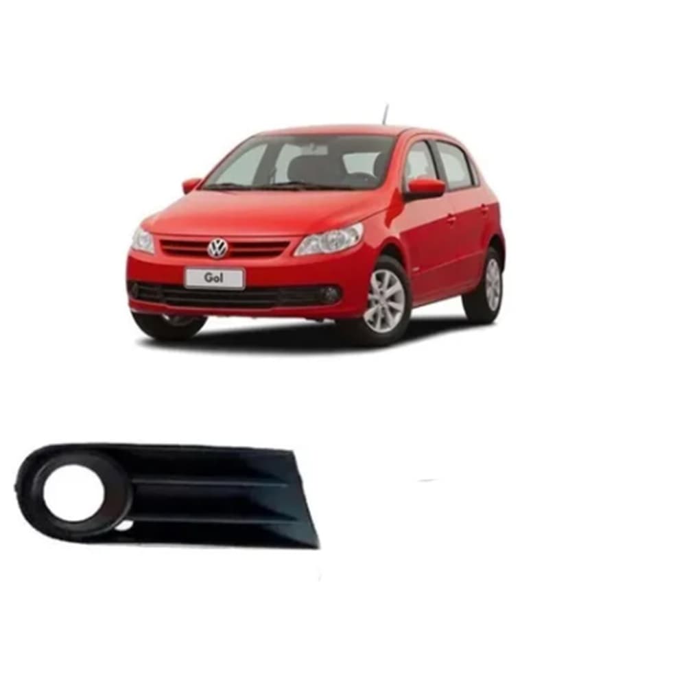 Grade do Parachoque Volkswagen Gol G5 com furo farol de milha lado esquerdo 2008 a 2012