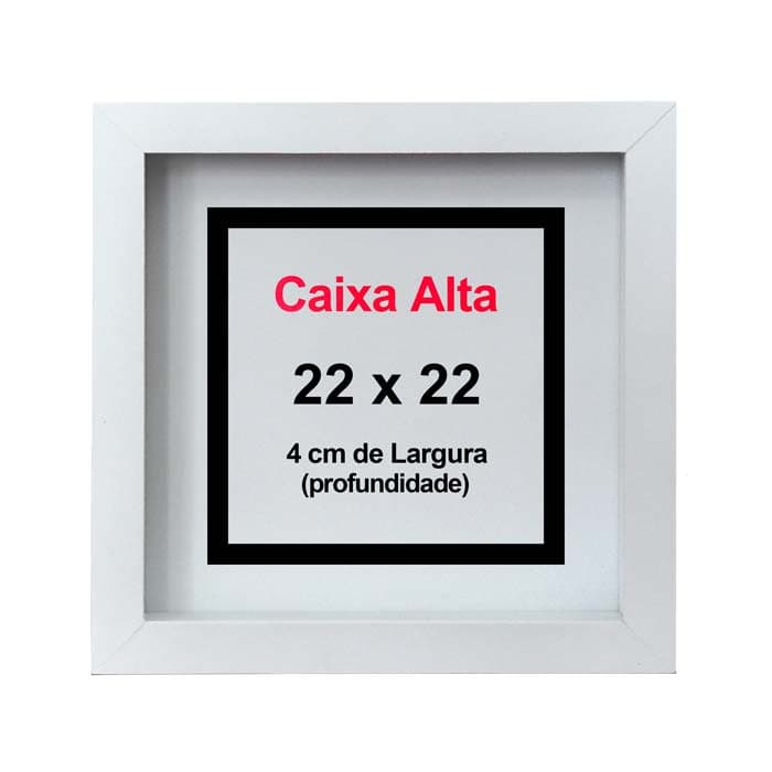 Quadro Moldura Decorativa Caixa Alta 22x22cm Com Vidro