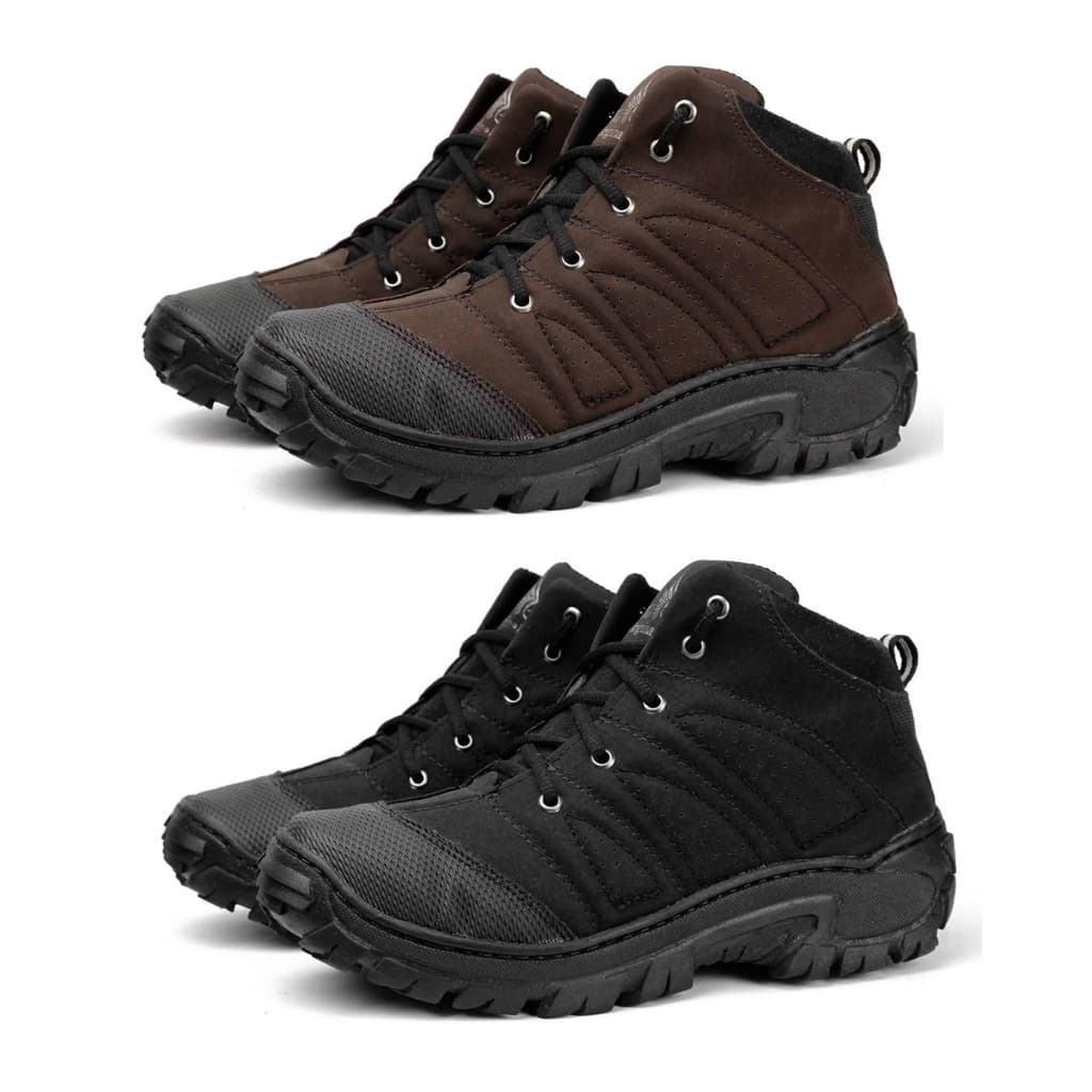 Bota Masculina Kit 2 Pares  Bico Impermeável em Nobuck