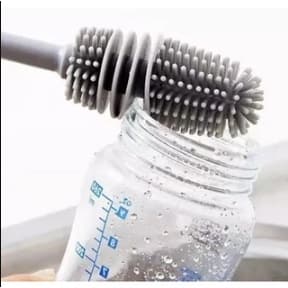 Escova Lava Copos Mamadeiras Taças Garrafas Luça De Silicone ( SA551 )