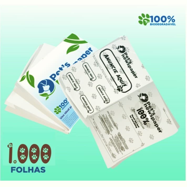 Jornal Pet 1000 folhas Higiênico Biodegradável de Jornal