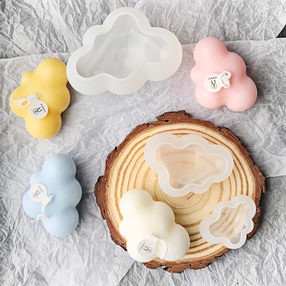 3 Pçs 3D Nuvem Forma Molde De Silicone Mousse De Chocolate Fondant Cubo De Gelo Pudim Doces Sabão Vela Moldes Cozimento