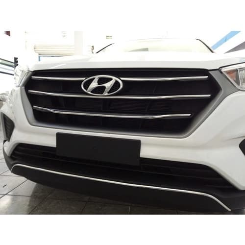 Kit De Friso Flexivel Cromado Grade Hyundai Creta 2020 A 2021 Pcd