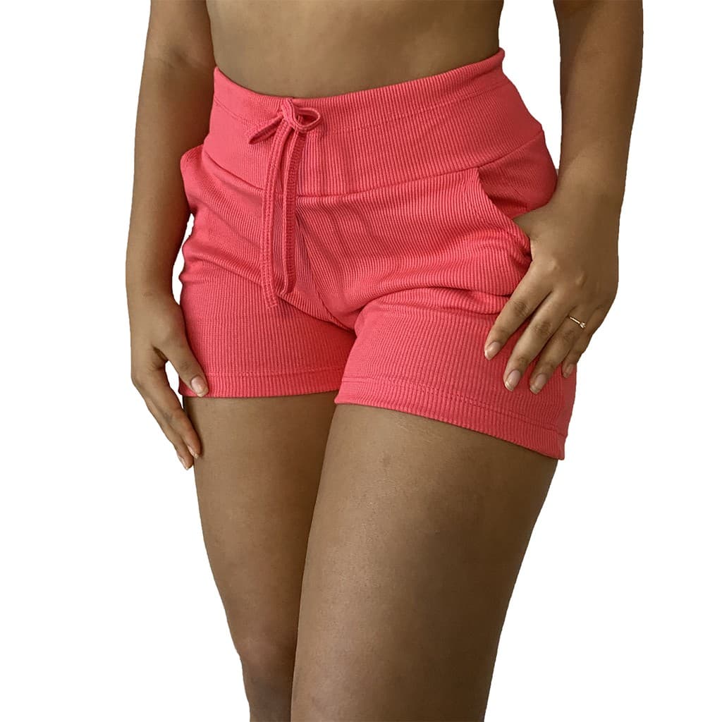 kit 4 shorts feminino curto cintura alta short bermudinha com elastano