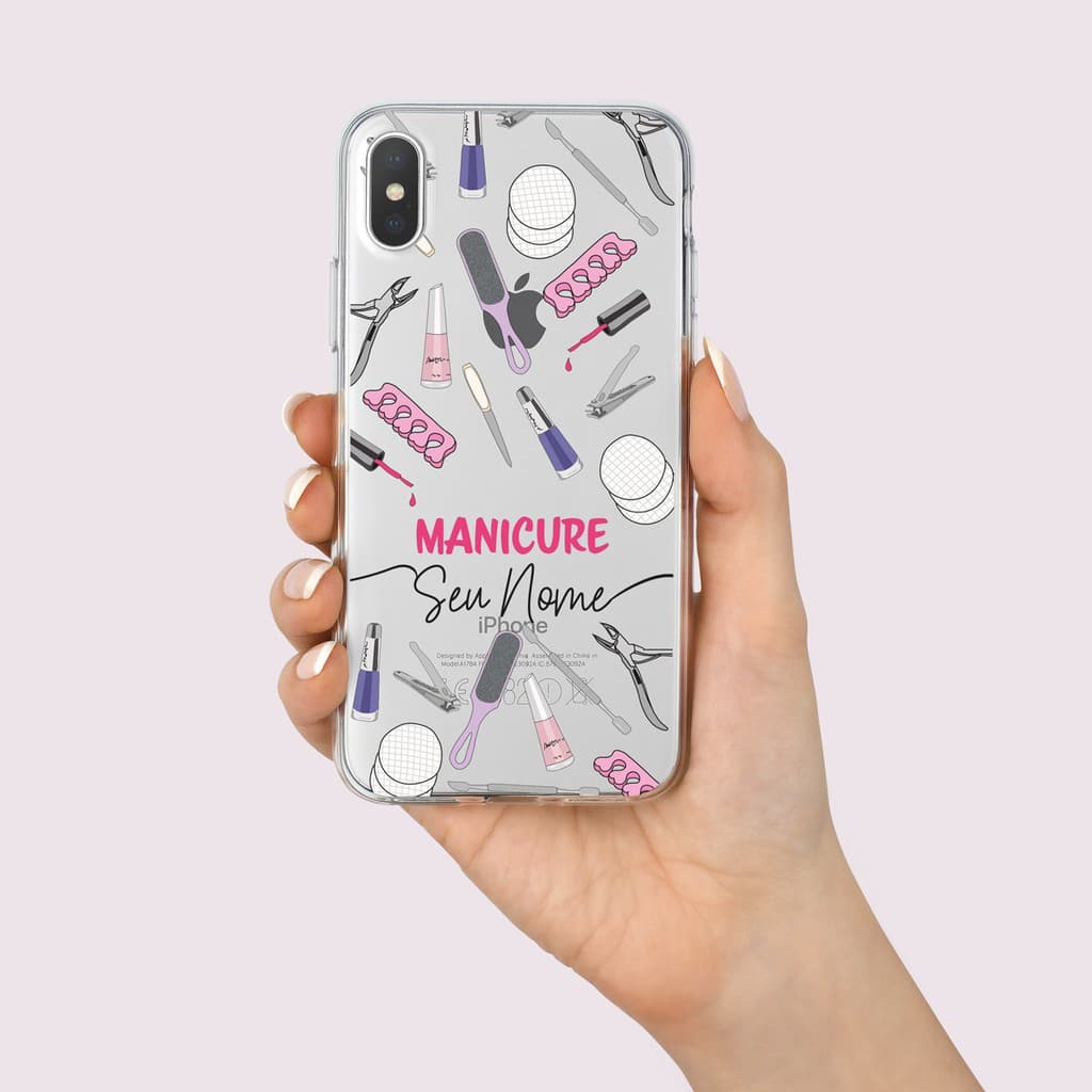 Capa Capinha de Celular Personalizada com sua Profissão - Manicure